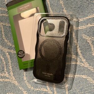 Case-Mate, Kate Spade NY Black Glitter IPhone 17 Pro Case, Wavy Nightfall